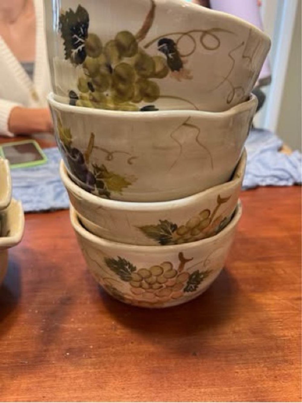 Cabernet Ceramic Dish in Cream and Light Blue
